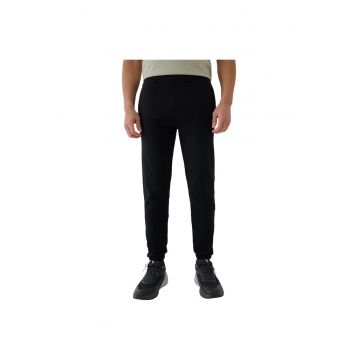 Pantaloni sport barbati  Jogger - talie elastica - buzunare laterale - French Terry - negru -
