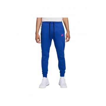 Pantaloni sport barbati  Sportswear Tech Fleece FZ4710 - talie elastica - bumbac/poliester - albastru