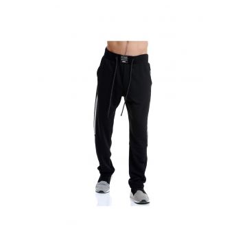 Pantaloni sport pentru barbati  banda elastica - bumbac/poliester - negru -