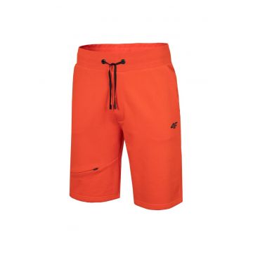 Pantaloni sport pentru barbati  H4L22-SKMD010 - talie elastica - bumbac/poliester - portocaliu