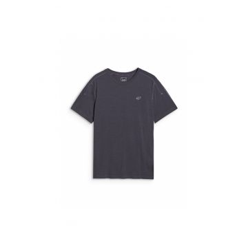 Tricou barbati  gri - lana merinos - uscare rapida