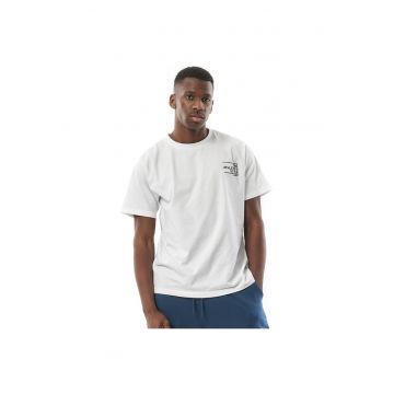 Tricou sport barbati  alb - bumbac - cu imprimeu