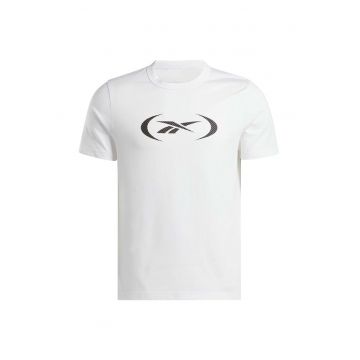 Tricou sport  barbati - alb - bumbac - decolteu rotund