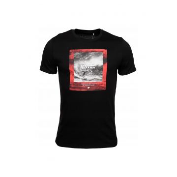 Tricou sport barbati -  Bumbac - Negru/Rosu -