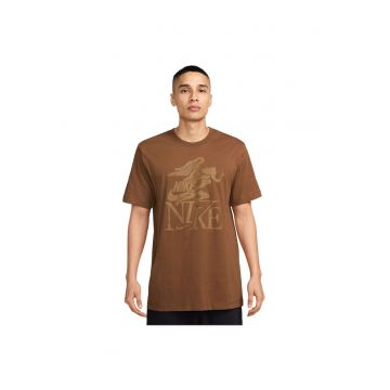 Tricou sport barbati  croiala lejera - decolteu rotund - maro - bumbac