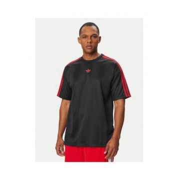 Tricou sportiv barbati -  adicolor - dungi - negru - material sintetic reciclat -