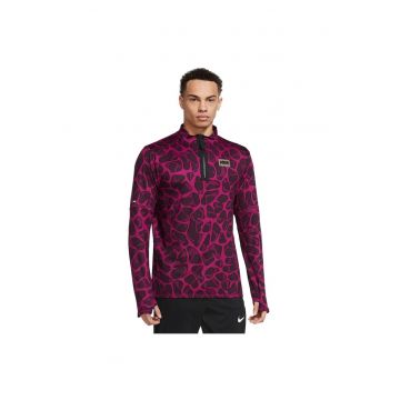 Bluza sport  Dri-FIT - maneca lunga - negru/roz - material moale - inchidere cu fermoar -