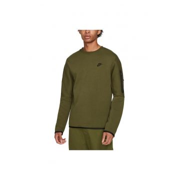 Bluza sport  model CU4505 - Tech Fleece - verde - bumbac - cu buzunar pe maneca -