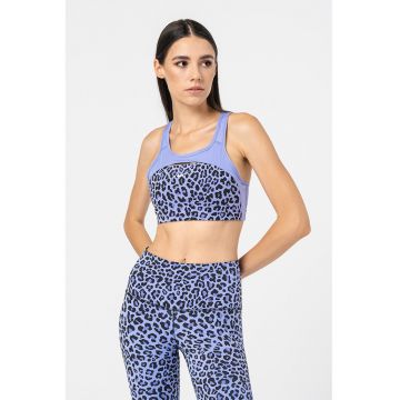 Bustiera fara burete cu tehnologie Dri-Fit pentru antrenament Swoosh - Albastru lavanda