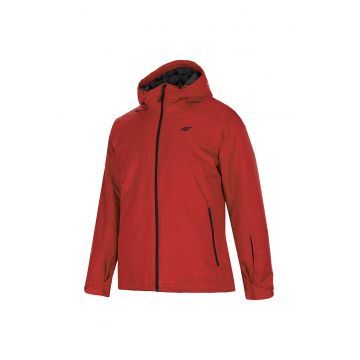 Geaca de ski  model H4Z21-KUMN001 - gluga integrata - membrana respirabila - culoare rosie - 100% poliester