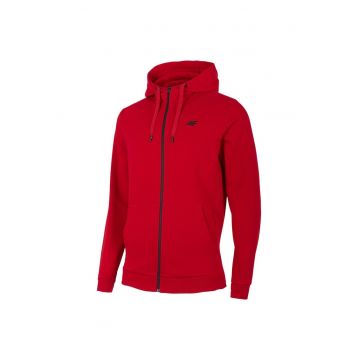 Hanorac sport  rosu - bumbac - croiala regulata - gluga cu snur
