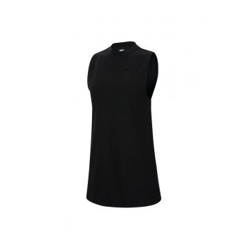 Maiou sport dama  tunica - bumbac - moale - lung - negru -