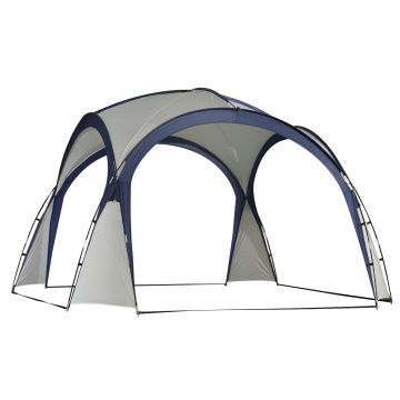 Outsunny Foisor Cort de Camping Pliabil Protectie UV Alb si Albastru 350 x 350 x230cm