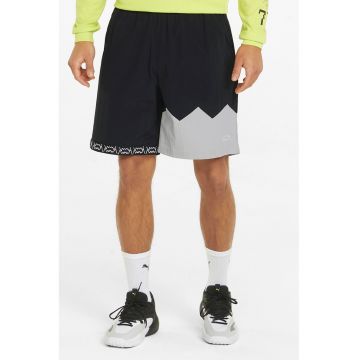Pantaloni scurti cu finisaj impermeabil si talie ajustabila pentru baschet Jaws - Negru/Gri