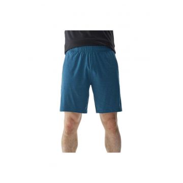 Pantaloni scurti pentru barbati  4FWAW24TFSHM698 - poliester/elastan - talie elastica - albastru