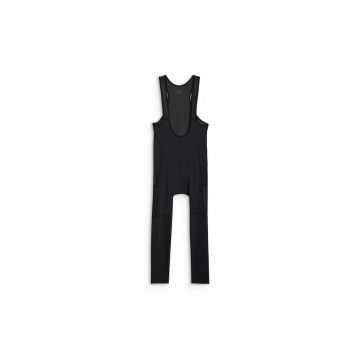Pantaloni sport pentru ciclism -  cu bretele - negru - insertie gel - talie inalta - 7/8