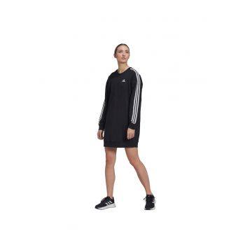 Rochie sport dama - adidas - 3-Stripes - croiala lejera - bumbac - negru -