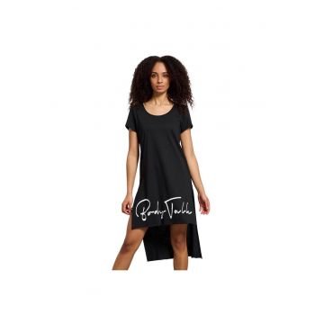 Rochie sport dama  cu decolteu rotund - modal/bumbac - negru