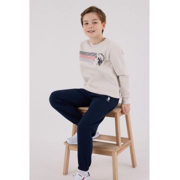 Set de bluza de trening si pantaloni de trening cu imprimeu - Rosu/Negru/Bej deschis