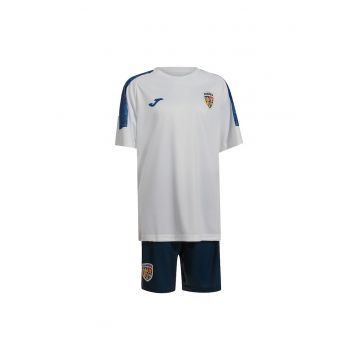 Set echipament fotbal copii FRF Nationala Romaniei - Alb / Bleumarin - Alb
