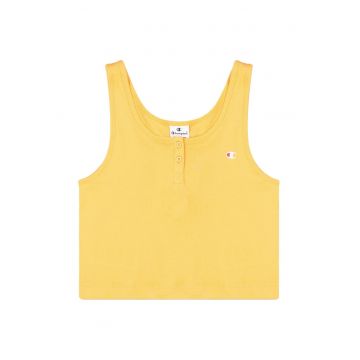 Top scurt fara maneci  sport - dama - galben - bumbac