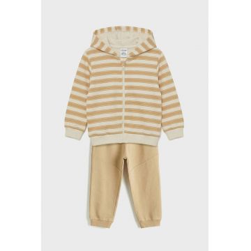 Trening de bumbac cu gluga - Bej/Maro camel