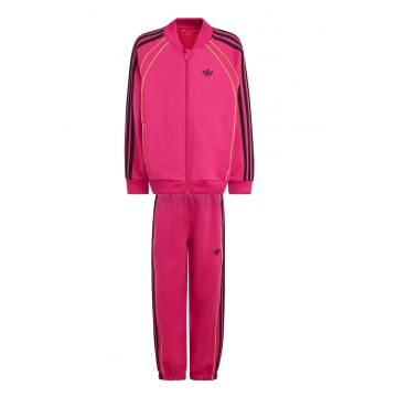 Trening din amestec de bumbac cu maneci raglan - Negru/Roz aprins