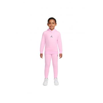 Trening lifestyle copii  roz - bumbac - cu gluga integrata si logo Jumpman