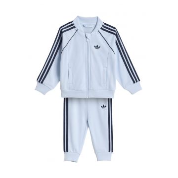 Trening regular fit cu fermoar si logo - Albastru glaciar/Bleumarin