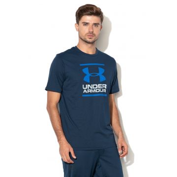 Tricou cu imprimeu logo pentru fitness GL Foundation - Bleumarin