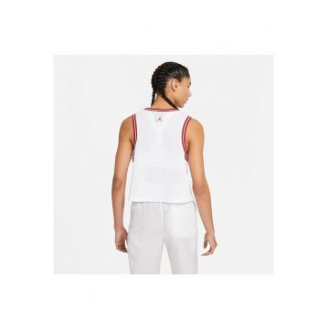Tricou dama  Essential - croiala lejera - imprimeuri - poliester - alb/rosu