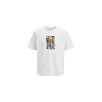 Tricou JACK &JONES Manchester Cubism 39251 - Alb