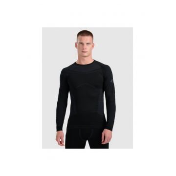 Tricou  lana merinos - negru - fara cusaturi - pentru schi - 65987 - Negru