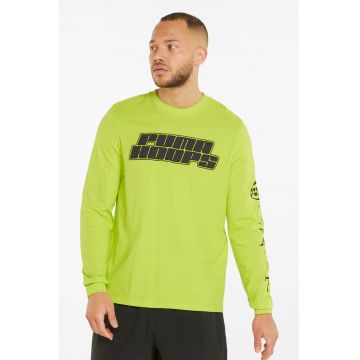 Bluza cu imprimeu logo pentru baseball Qualifier - Negru/Verde lime