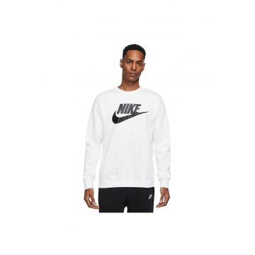 Bluza  Sportswear Club Fleece - confortabil - moale - bumbac/poliester - alb -