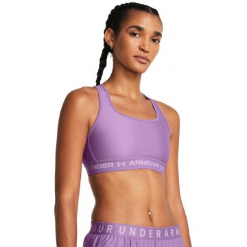 Bustiera cu sustinere medie si bretele incrucisate pentru fitness - Lila/Roz pal
