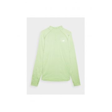 Hanorac de alergare  slim fit - verde - material sintetic cu uscare rapida - fara gluga