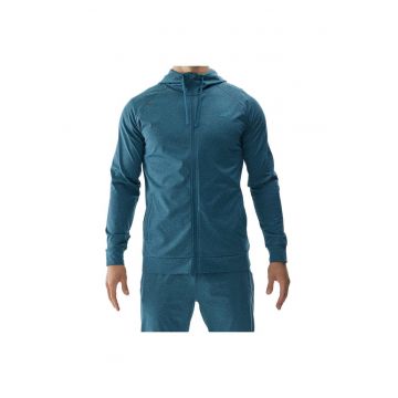 Hanorac sport  albastru - captusit - uscare rapida - material poliester -