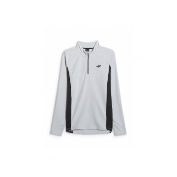 Hanorac sport  fleece - guler inalt - gri - pentru schi