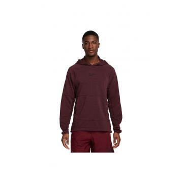 Hanorac sport  Pro - tehnologie Dri-FIT - buzunare frontale - gluga - poliester - visiniu -