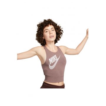 Maiou sport dama -  scurt - elasticitate - bumbac/poliester - bej inchis -