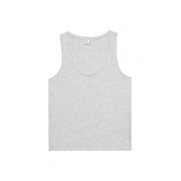 Maiou sport dama  slim fit - design clasic - decolteu rotund - gri - bumbac-elastan