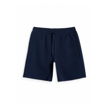 Pantaloni scurti de trening barbati  bleumarin - croiala confortabila - talie ajustabila - 2 buzunare cu fermoar