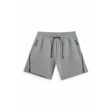 Pantaloni sport barbati  gri - talie medie - doua buzunare cu fermoar - tesatura moale