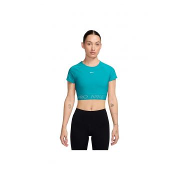 Top scurt  Pro Dri-FIT - slim fit - turcoaz - poliester-spandex -