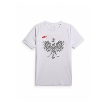 Tricou barbati -  suporter unisex - alb - bumbac
