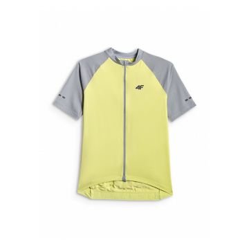 Tricou ciclism barbati  galben/gri - slim fit - tehnologie 4FDry
