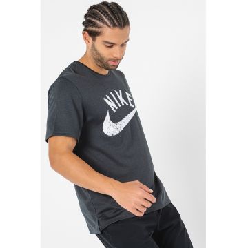 Tricou cu Dri-FIT pentru alergare Miler Swoosh - Alb/Gri antracit