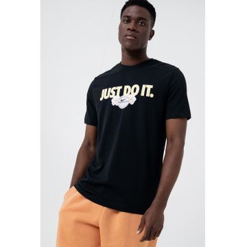 Tricou din amestec de bumbac cu logo - Negru/Galben deschis