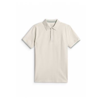 Tricou polo barbati  croiala regular - guler clasic - alb - bumbac